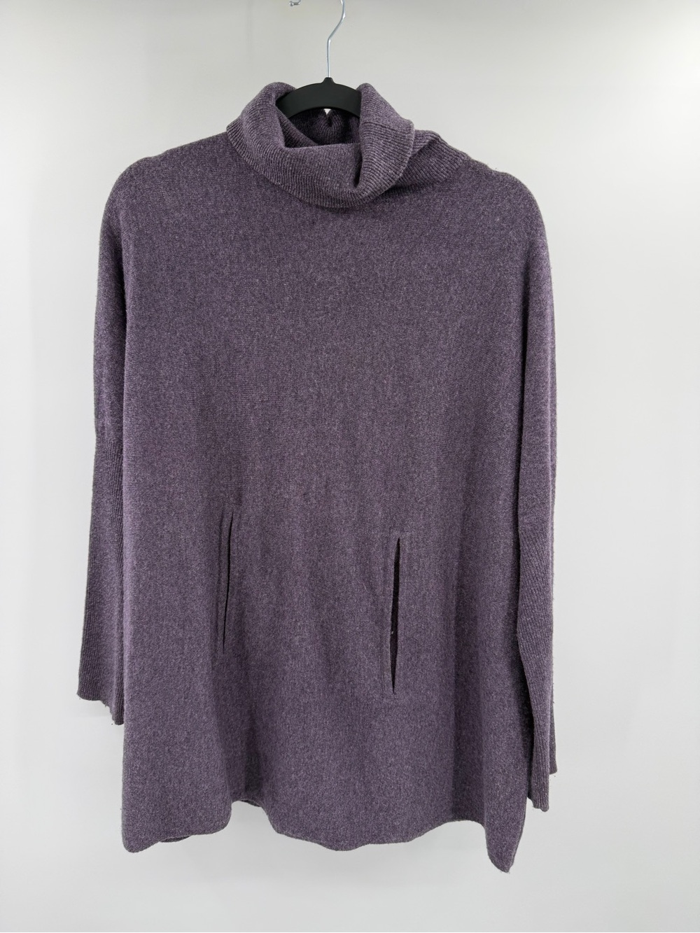 Garnet Hill Dusty Purple Oversized Turtleneck Sweater Wool Cashmere Medium
